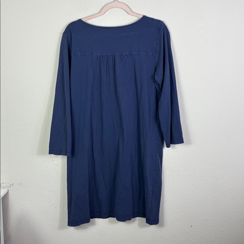 Lilly Pulitzer navy blue Blaire v-neck t-shirt dress embroidered v-neck size XL - Picture 2 of 8